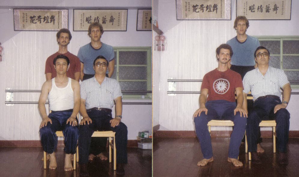 Allen Pittman with Chen Yun-Chao, Chen Yun-Ching and a fellow student in Taiwan