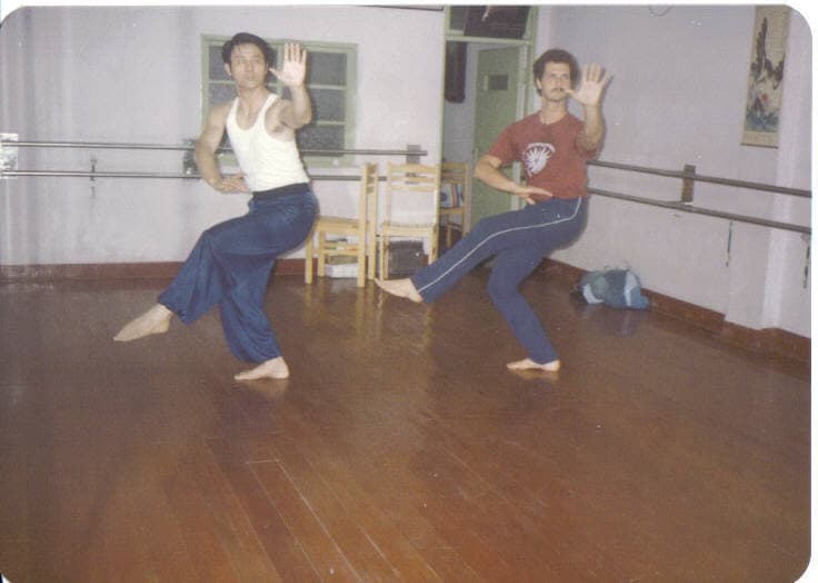 Allen Pittman practising with a Chen family teacher in Taiwan