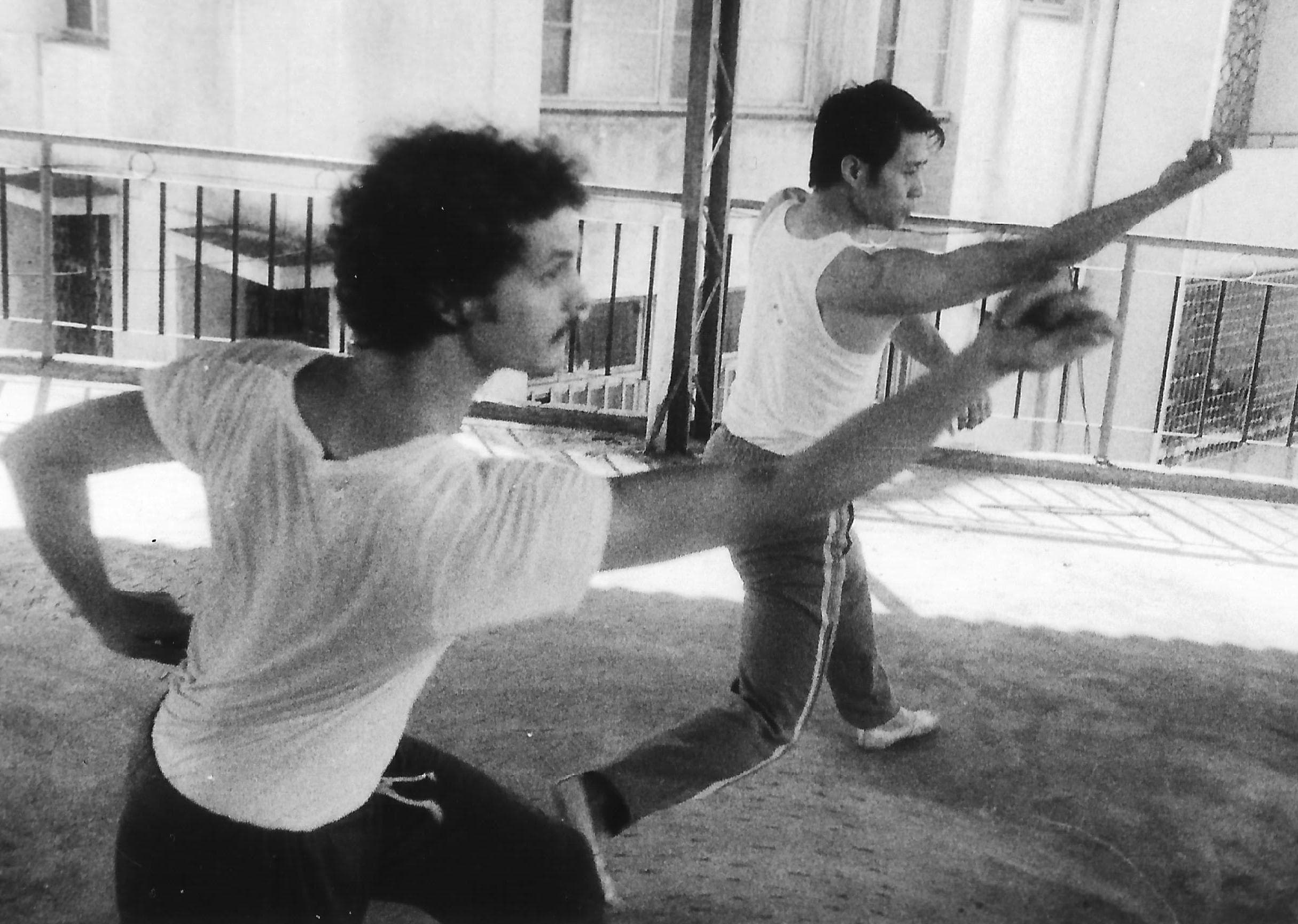 Allen training on a Taipei rooftop, mid-1980s