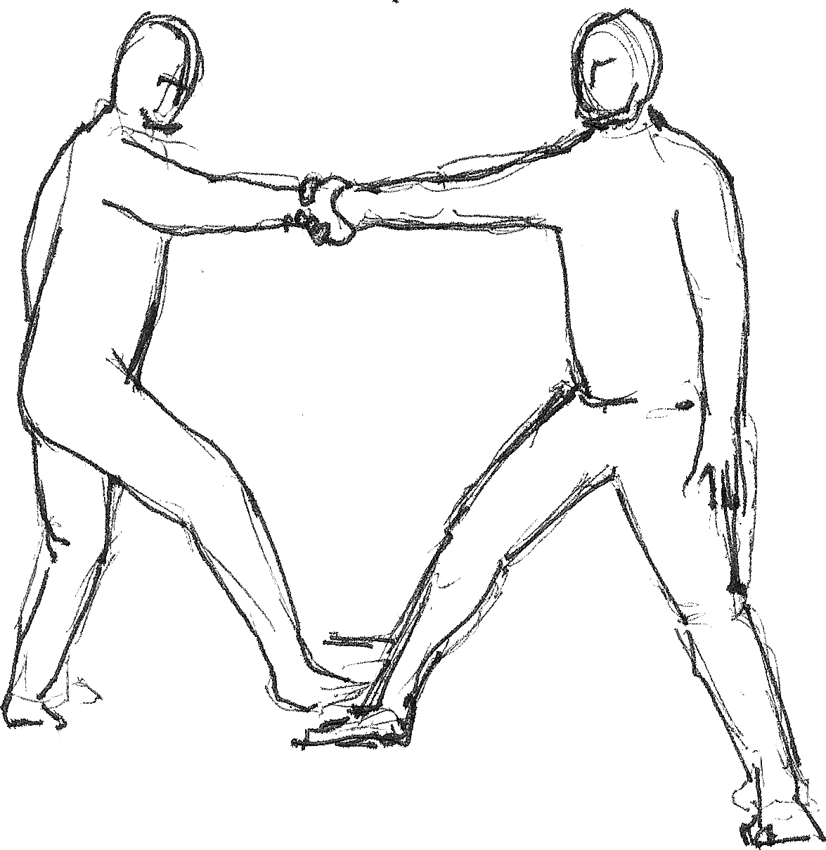 Allen Pittman drawing of a partner exercise